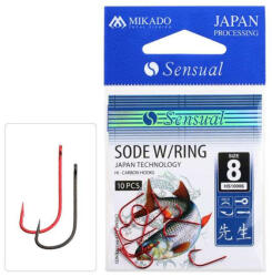 Mikado Sensual Sode W/Ring 8 Füles, Szakállas Keszegező Horog 10db (HS10006-8B)