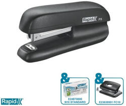 Rapid Tűzőgép, mini, No. 10, 10 lap, RAPID "F5", fekete (E5000264) - fapadospatron