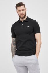 Lacoste pamut póló fekete, sima - fekete XL
