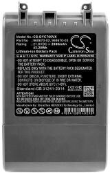Utángyártott Dyson SV11 V7 Motorhead Pro Total Clean Trigger series 968670-02 968670-03 21.6V 2000mAh 43.20Wh Li-ion porszívó akkumulátor utángyártott