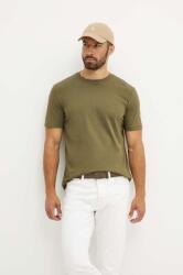 BOSS pamut póló zöld, férfi, sima, 50468347 - zöld XL - answear - 26 990 Ft