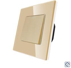 Luxion Intrerupator Simplu Mecanic cu Reset / Revenire LUXION cu Rama din Sticla - culoare auriu
