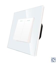 Luxion Intrerupator Dublu Mecanic cu Reset / Revenire LUXION cu Rama din Sticla