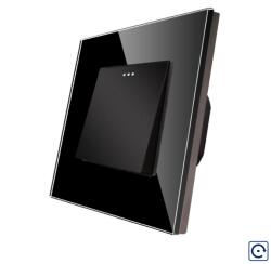 Luxion Intrerupator Simplu Mecanic cu Reset / Revenire LUXION cu Rama din Sticla - culoare negru
