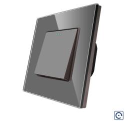 Luxion Intrerupator Simplu Mecanic cu Reset / Revenire LUXION cu Rama din Sticla - culoare gri