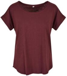 Build Your Brand Tricou cu spatele prelungit pentru femei - Cherry | S (BY036-1000343551)