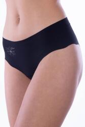 Emili Flower fekete, varrás nélküli, lézervágott bugyi, S