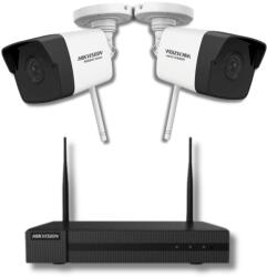 Hikvision - HiWatch Kit supraveghere Hikvision seria HiWatch 2 camere IP Wi-Fi 2 Megapixeli, IR 30m Microfon SD card, NVR 4 canale 6 Megapixeli SafetyGuard Surveillance