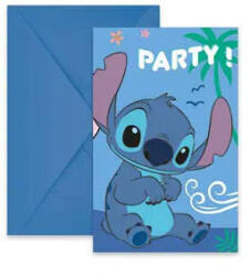 Procos Disney Lilo és Stitch, A csillagkutya Angel party meghívó 6 db-os FSC (PNN96917)