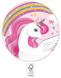 Unikornis Rainbow Colors papírtányér 8 db-os 20 cm FSC (PNN93758) - oliviashop