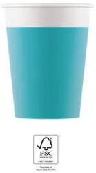  Unicolour Tirquoise, Kék papír pohár 8 db-os 200 ml FSC (PNN93541)