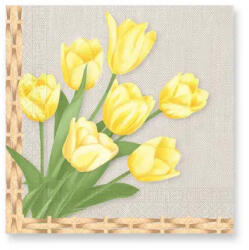 Húsvét Tulips szalvéta 20 db-os 33x33 cm (PNN93291) - oliviashop