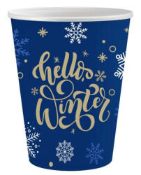  Karácsonyi Hello Winter papír pohár 6 db-os 250 ml (MLG169010) - oliviashop