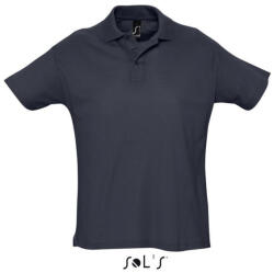 SOL'S Férfi SUMMER II rövid ujjú galléros piké pamut póló, SOL'S SO11342, Navy-XL (so11342nv-xl)