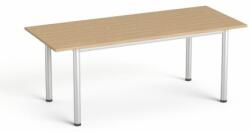 MAYAH Tárgyalóasztal, szürke fémlábbal, 80x190 cm, MAYAH Freedom SV-42 kőris (SV-B819 K/ IBXA42K) - fodicoaruhaz