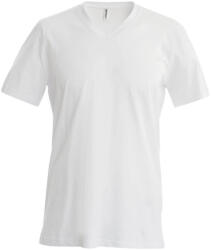 Kariban Férfi oldalvarrott V-nyakú rövid ujjó póló, Kariban KA357, White-4XL (ka357wh-4xl)