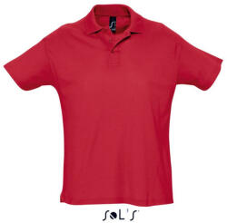 SOL'S Férfi SUMMER II rövid ujjú galléros piké pamut póló, SOL'S SO11342, Red-2XL (so11342re-2xl)