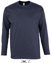 SOL'S Férfi MONARCH hosszú ujjú pamut póló, SOL'S SO11420, Navy-2XL (so11420nv-2xl)