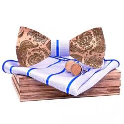 HARAHU LO-30924 fa csokornyakkendő - Szürke/Kék KP30924