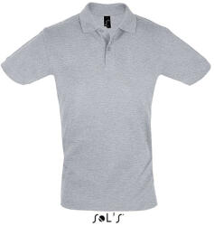 SOL'S Férfi PERFECT két gombos rövid ujjú galléros piké pamut póló, SOL'S SO11346, Grey Melange-L (so11346gm-l)
