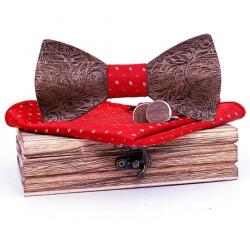 HARAHU EL-30894 Fa csokornyakkendő - Piros/Tip2 KP30894