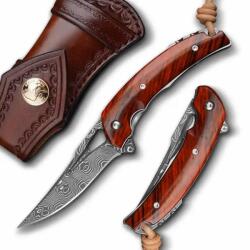 HARAHU TA-29049 Damaszk összecsukható vadászkés - Barna KP29049