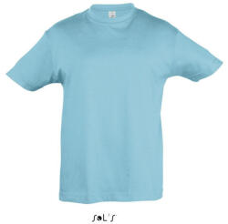 SOL'S Gyerek REGENT KIDS környakas rövid ujjú pamut póló, SOL'S SO11970, Atoll Blue-12A (so11970ab-12a)