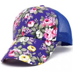 HARAHU Virágos Sildes Sapka - Sötétkék KP18899