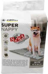 Croci Covorase absorbante pentru caini Croci Super Nappy, model Newspaper, 57 x 54 cm, 30 bucati (C6028726)