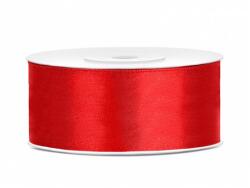 PartyDeco Panglică din satin - rosie 25mm/25m