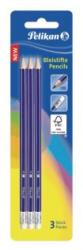 Pelikan Creioane cu radieră Pelikan HB 3 bucăți în blister