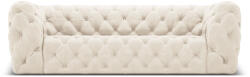 OpenHomeSelection Canapea Chester cu 3 locuri si tapiterie din catifea, bej deschis (15690) Canapea