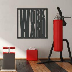 DUBLEZ Motivációs kép - WORK HARD, Antracitszürke