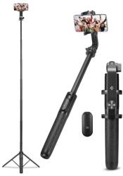 Spigen S560W szelfibot (univerzális, bluetooth vezérlő gomb, tripod állvány, 162cm magas, 190°-ban forgatható) FEKETE Xiaomi Poco X6 5G, Panasonic X200, Motorola L6 (AMP05813)