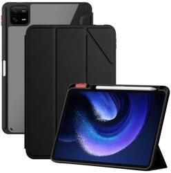 Nillkin BEVEL tok álló, bőr hatású (aktív FLIP, oldalra nyíló, TRIFOLD asztali tartó funkció) FEKETE Xiaomi Pad 6 (GP-146548)