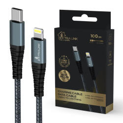 Extralink Smart Life Cable 27w, Usb-c To Lightning 100cm, Tpe, 9v 3a, Black (cabesl06)