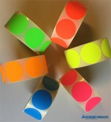 Etikett, 38 mm kör, 1000 etikett/tekercs, fluo piros (ISCK38P) - kecskemetirodaszer