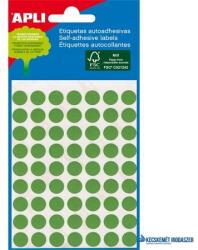 APLI Etikett, 8 mm kör, kézzel írható, színes, APLI, zöld, 288 etikett/csomag (LCA2047) - kecskemetirodaszer