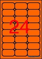 APLI Etikett, 64x33, 9 mm, színes, kerekített sarkú, APLI, neon narancs, 480 etikett/csomag (LCA2871) - kecskemetirodaszer
