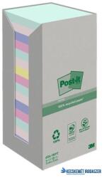 3M Öntapadó jegyzettömb, 76x76 mm, 16x100 lap, környezetbarát, 3M POSTIT "Nature", vegyes pasztell színek (LPN6541RPT) - kecskemetirodaszer