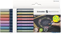 Schneider Metálfényű rollertoll készlet, 0, 4 mm, SCHNEIDER "Paint-It 050" 8 különböző szín (TSC050V8) - kecskemetirodaszer