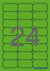 APLI Etikett, 64x33, 9 mm, színes, kerekített sarkú, APLI, neon zöld, 480 etikett/csomag (LCA2873) - kecskemetirodaszer
