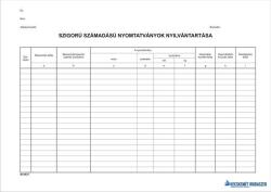 Victoria Nyomtatvány, szigorú számadású nyomtatványok nyilvántartása, 25 lap, A4, VICTORIA PAPER, 10 tömb/csomag (NVKO1827) - kecskemetirodaszer