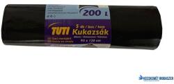 TUTI Szemeteszsák, extra erős, 200 l, 5 db, 95x120 cm, 38 , TUTI "Mega", fekete (KHT992) - kecskemetirodaszer