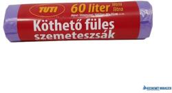 TUTI Szemeteszsák, köthető füles, 60 l, 16 db, 60x75 cm, 9 , TUTI, lila (KHT968) - kecskemetirodaszer
