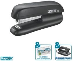 Rapid Tűzőgép, mini, No. 10, 10 lap, RAPID "F5", fekete (E5000264) - kecskemetirodaszer