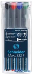 Schneider Alkoholos marker készlet, OHP, 0, 7 mm, SCHNEIDER "Maxx 222 F", 4 különböző szín (TSC222V4) - kecskemetirodaszer