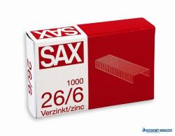 SAX Tűzőkapocs, 26/6, cink, SAX (ISAK266) - kecskemetirodaszer
