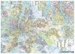 Stiefel Falitérkép, 100x140 cm, fémléces, Budapest térképe STIEFEL (VTS4870FL) - kecskemetirodaszer