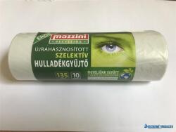 Mazzini Szemeteszsák, szelektív hulladékhoz, újrahasznosított, erős, 135 l, 10 db, 70x110 cm, 25 , MAZZINI, átlátszó (KHK919) - kecskemetirodaszer